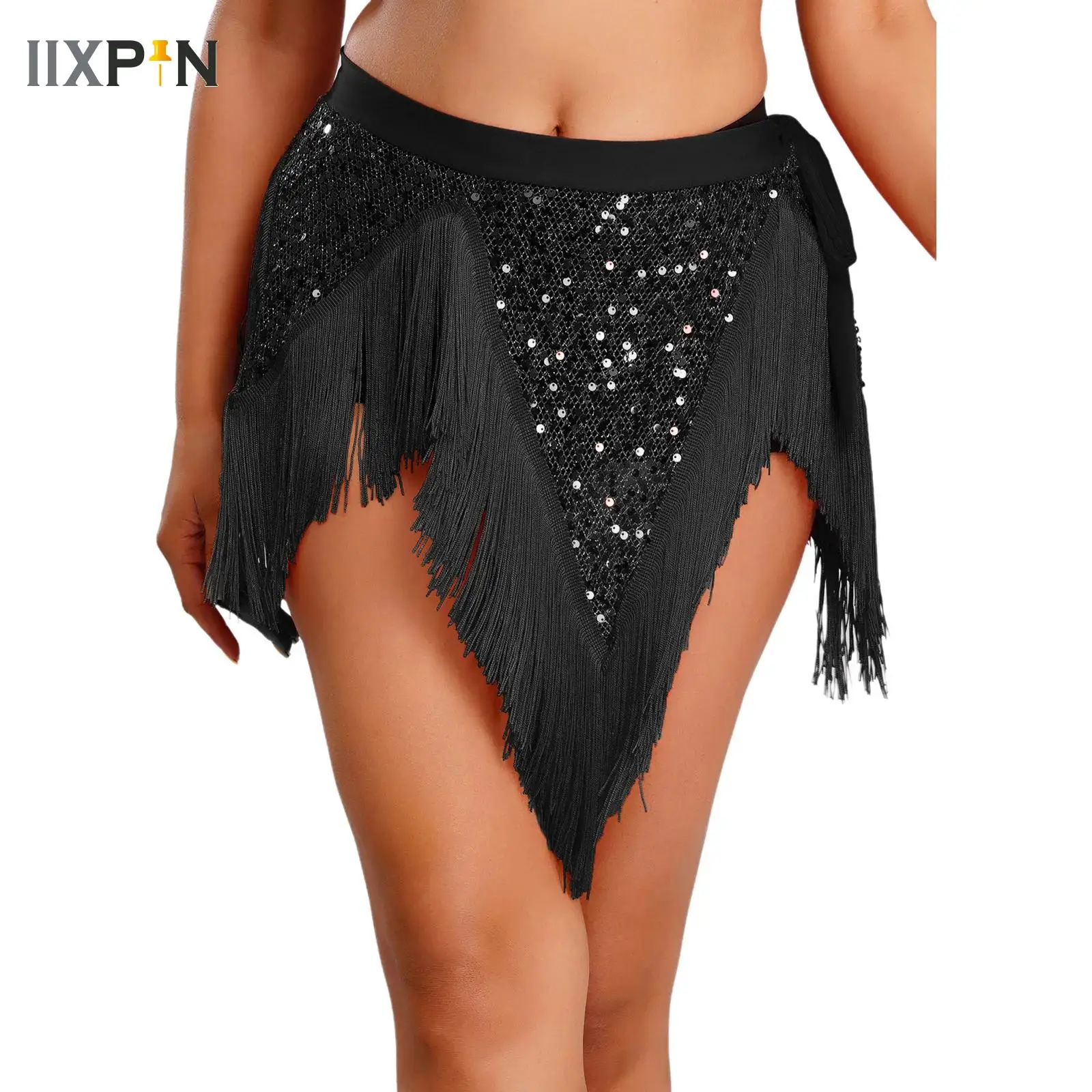 

BellyDance Clothing for Women Senior Sequins Tassels Large Triangular Hip Scarf Adult And Children Oriental Dance Practice Belts