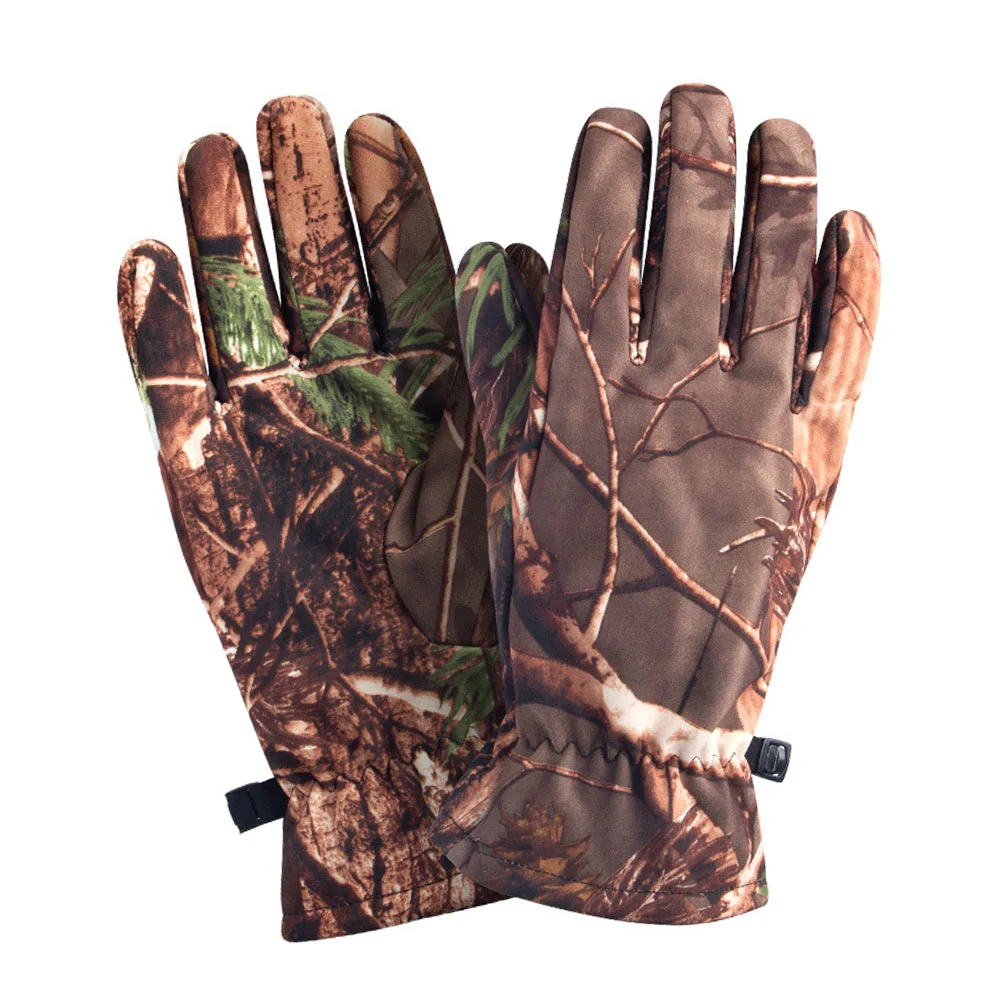 Guantes de camuflaje de dedo completo para caza al aire libre, equipo de camuflaje, accesorios de ciclismo