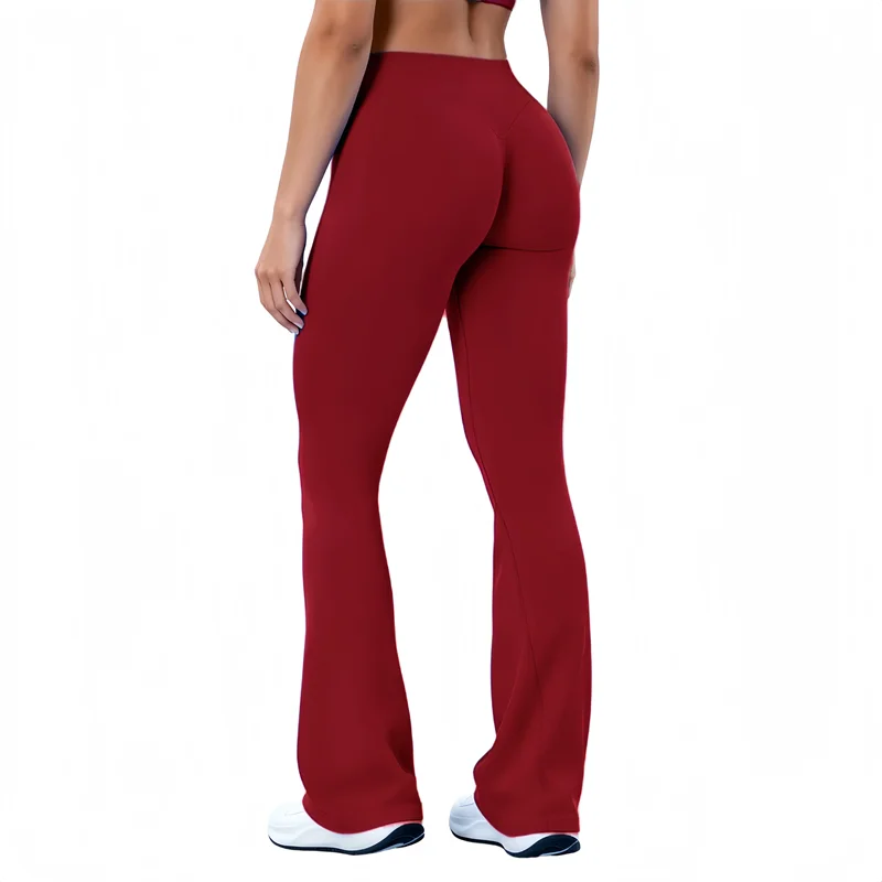Dames sport flared leggings naadloze snel drogende ademende kreukvrije heupliftende yoga flare broek gym fitness workout pilates kleding