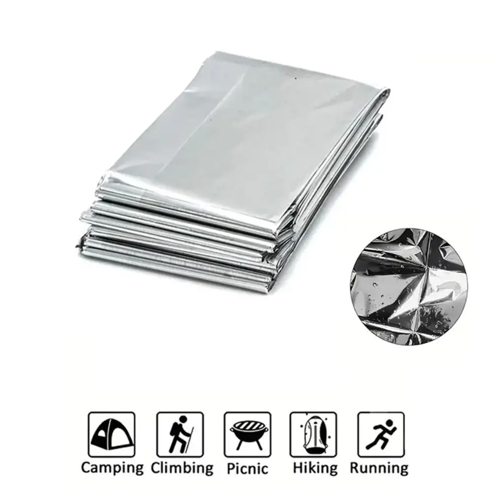 Thermal Cover Windproof Thermal Blanket Waterproof PET Foil Foil Blanket Lightweight Portable Survival Blanket Camping