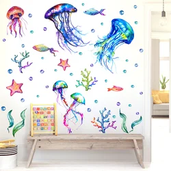 Underwater World Jellyfish Starfish Wall Stickers Living Room Bedroom Children's Room Background Wall Decoration Wall Stickers