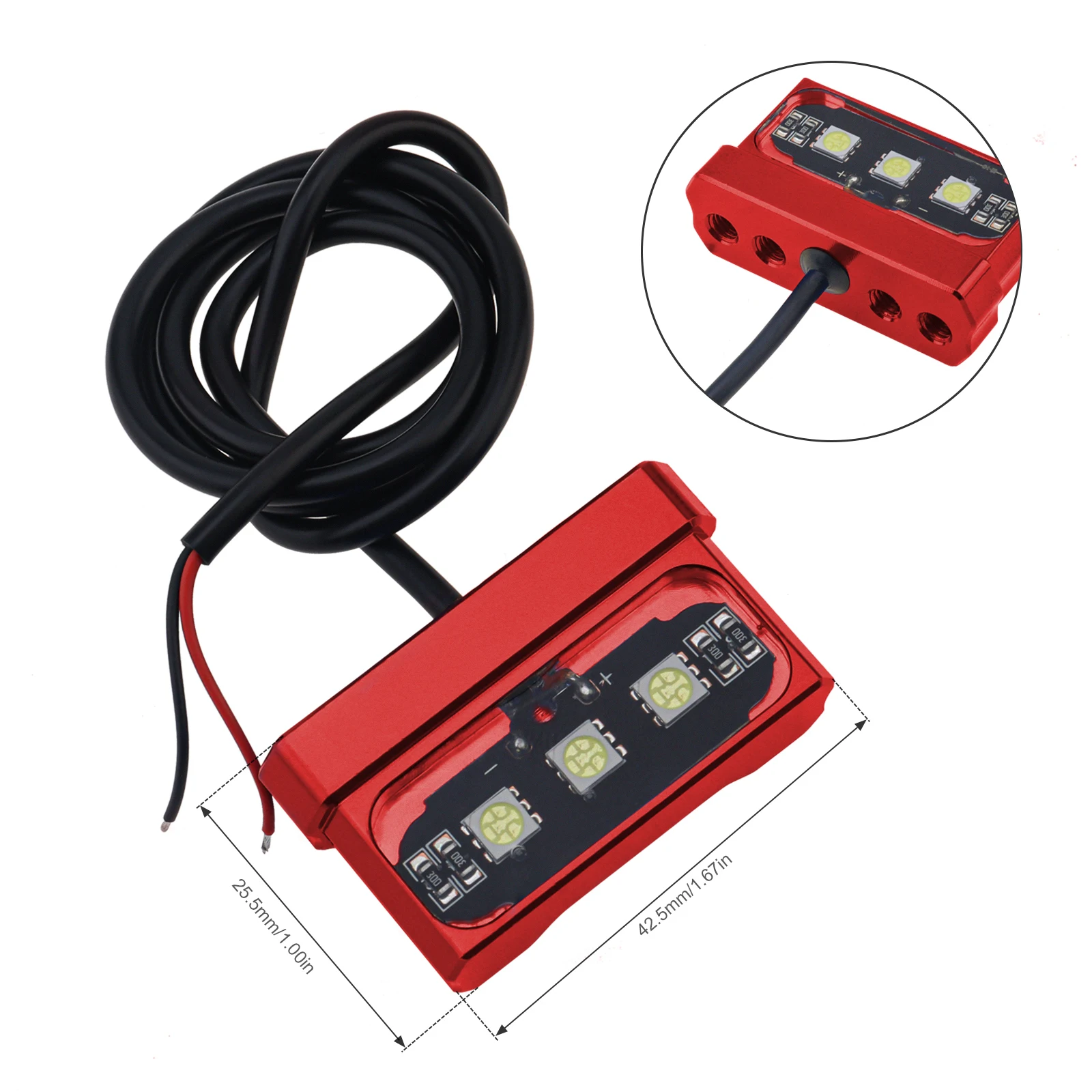 1pcs Motorcycle License Plate Light LED Mini 12V CNC Aluminum Alloy Waterproof Rear Tail Motorbike Light for License Plate image 5
