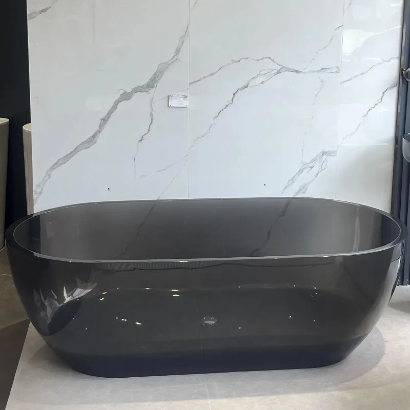 Resin modern freestanding deep immersion spa tub with drain eco-friendly hotel and bathroom with brown high-end features