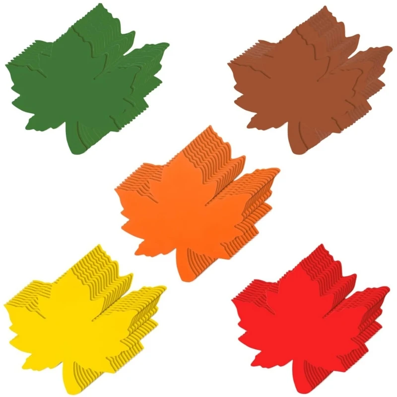 60 بطاقة شكر فارغة تتميز بنمط أوراق القيقب وورق الخريف المميز وديكورات الحفلات K1KF