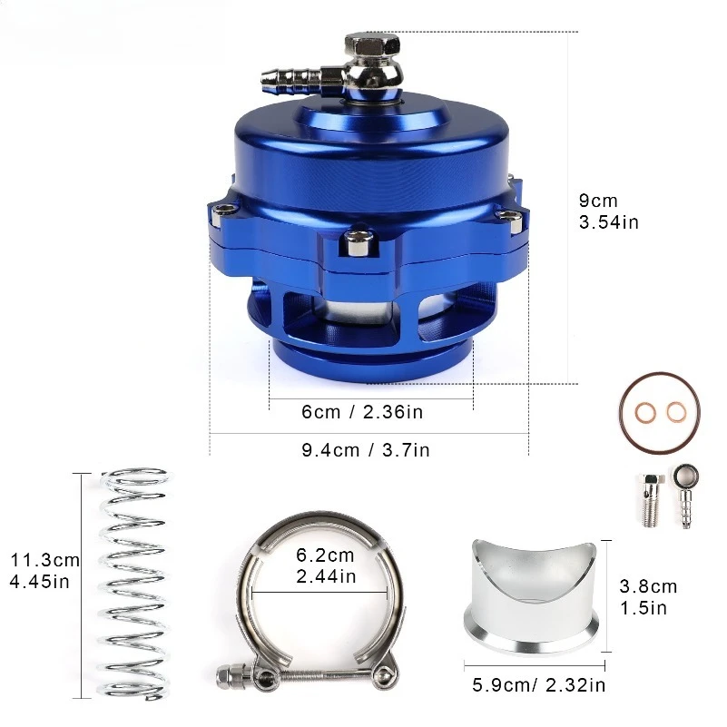 FOR Automotive Turbo Pressure Relief Valve 50MM BOV with Clamp Fittings Universal Bleed Exhaust Valve Exhaust Valve