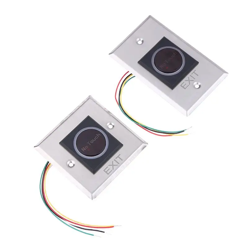 Bezdotykowy kwadratowy metalowy przycisk wyjścia ze stali nierdzewnej, bezdotykowy, bezkontaktowy, na podczerwień, poprawiający higienę.
