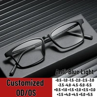 Gafas graduadas con montura cuadrada Neutral personalizadas, gafas graduadas con luz azul, gafas graduadas HD de negocios a la moda para hombres, 4,0 + 4,0