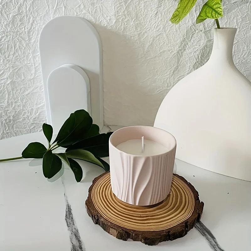 Formen zum Gießen von Silikonharz für Projekte, kreisförmiges, strukturiertes Design, geeignet für Sukkulententöpfe, Kerzenhalter und Aufbewahrungsbehälter – Detail 3