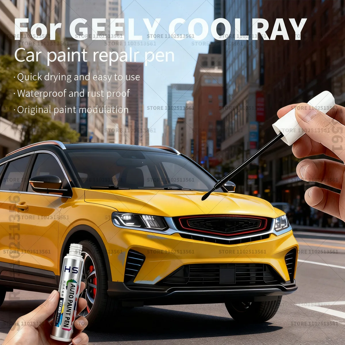 

Car Paint Repair Pen Touch Up Scratch Remover DIY Auto Accessories For GEELY COOLRAY White 155 Green 331 Blue 272 Silver 185