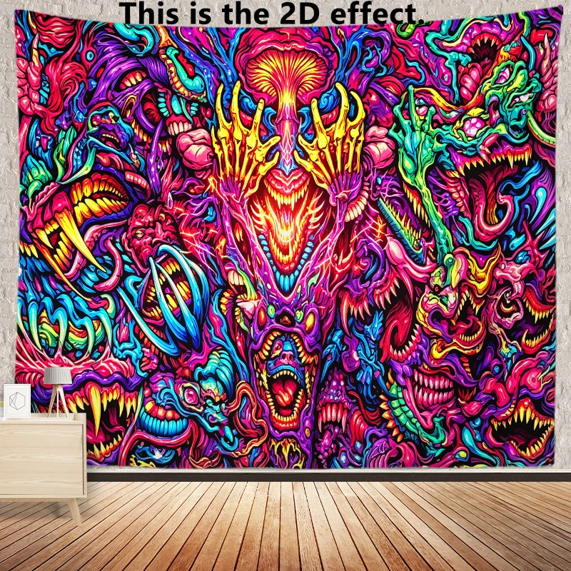 Trippy Monster Background Cloth Hanging Cloth Bedroom Bedside Decorative Wall Cloth Dormitory Tapestry