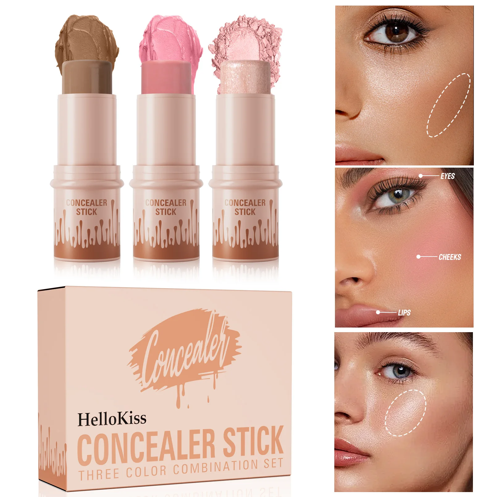 Contour Stick Set Natural Matte Finish Highlighters Shadow Waterproof Contouring Wand V-face Shaping Contour Pen Face Makeup