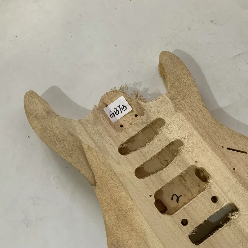 GB713 Half Finishing Electric Guitar Body in Solid Basswood SSH Pickups 2 Pivots Tremolo and Bridges with Damages DIY Guitar