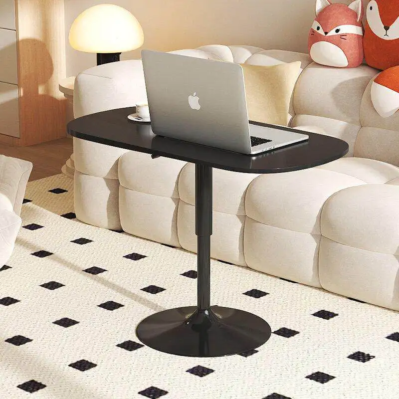 

Movable Swivel Sintered Stone Side Table, Height Adjustable Lift Top - Space Saving Rolling Desk for Living Room, Bedroom Office