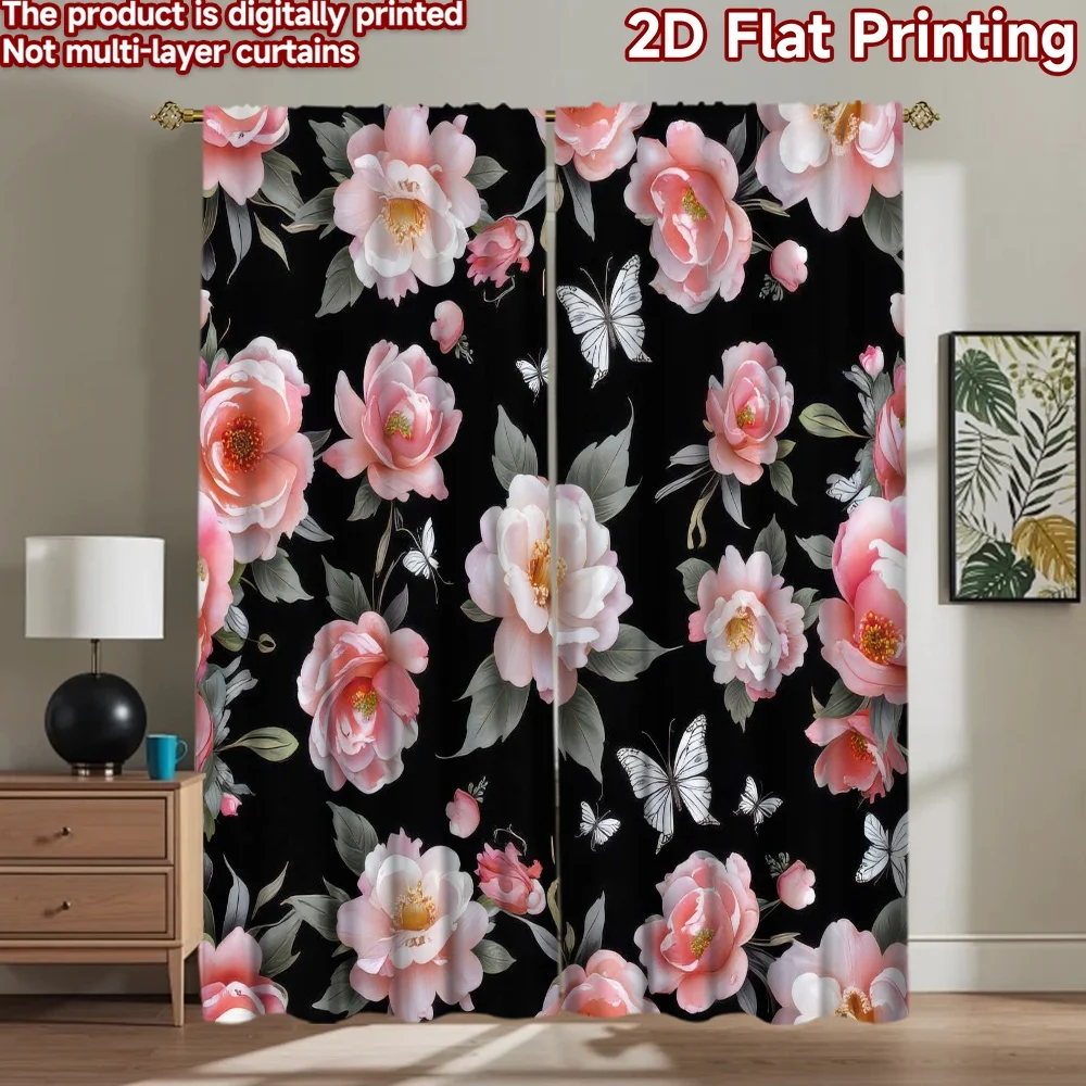 

1pc 2D flat Photography Backdrop Popular Backdrop Butterflies and Pink Blossoms 100% Polyester Festive Wall Decor Perfect for