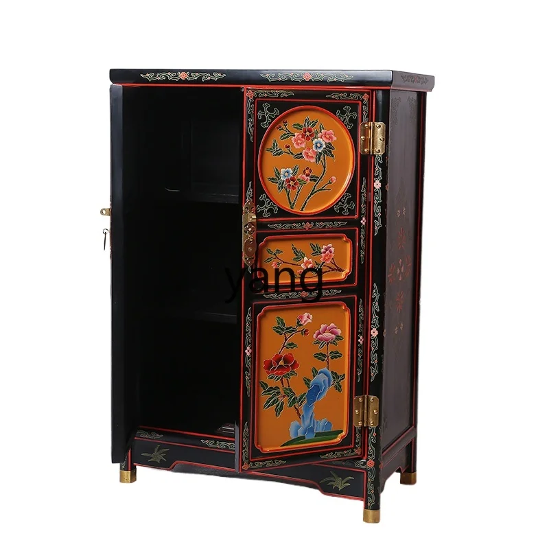 CX new Chinese-style engraving filling hand-painted dining side wall locker storage living room