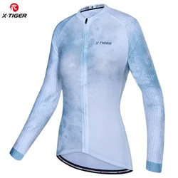 X-Tiger Cycling Jersey Women Long Sleeve MTB Slim-Fit Maillot Fall Bike Wear Jersey High Quality Pro Mountain Bicycle Clothing