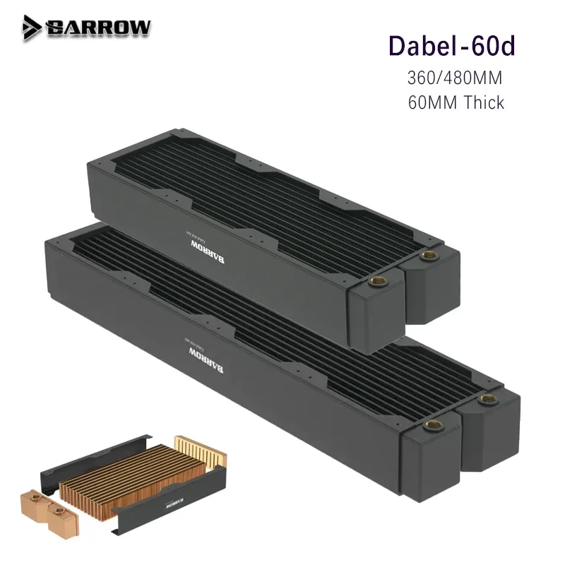 Barrow Dabel-60d,60MM Thickness Red Copper Radiator Support 12cm Fan Water Cooling Tool CPU Overclocking Cooler 360/480mm