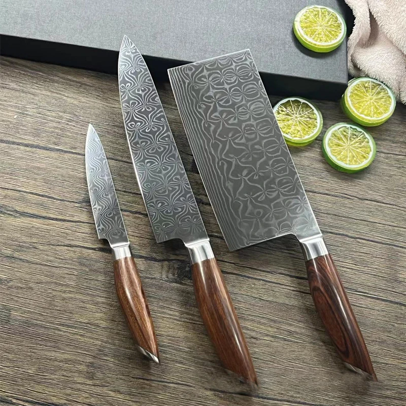 

Chef Knife 72 Layer Damascus Steel Blade Cleaver Meat Slicing Vegetables Paring Utility Kitchen Knives Cooking Tools Wood Handle