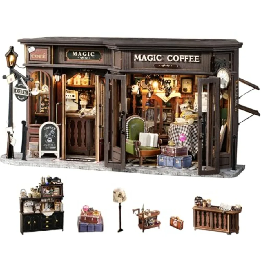 

DIY Miniature Dollhouse Kit for Adults - Tiny House Mini Scene 3D Puzzles Gifts for Women Teenagers Craft Lovers Magic C