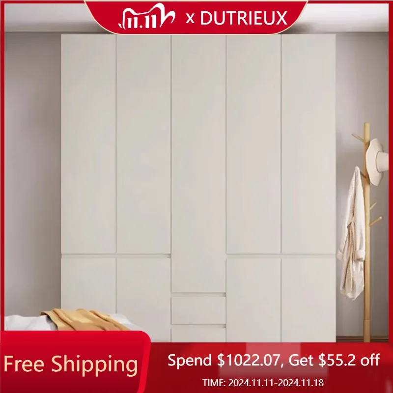 

Modern European Wardrobe Luxury White Wooden New Nordic Storage Wardrobe Clothes Organizer Armario Multiuso Bedroom Furniture