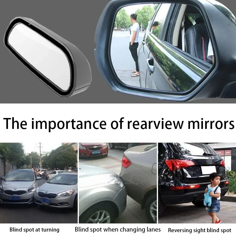 Car Universal Rearview Auxiliary Mirror 360° Adjustable Wide Angle Side Rearview Mirror Parking Auxiliary Rearview Mirror