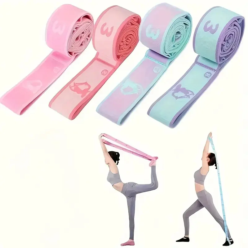 Beginner Elastic Resistance Band Yoga Pilates Dance Fitness Stretching Pull Strap Multi-Functional Sport Exercise Belt YJS03