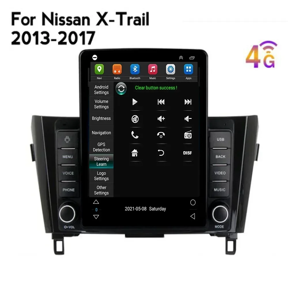 Para Tesla Style 2 Din Android 13 Radio de coche para NISSAN x-trail 3 T32 Qashqai 2013-2037 reproductor de vídeo Multimedia GPS estéreo Carplay