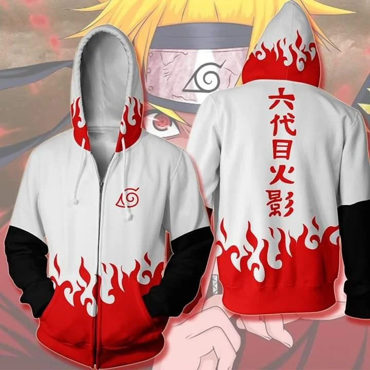Naruto 6th Hokage Kakashi Anime Print Cosplay Zip Up Hoodie for Men Women Kids Soft Comfy Loose Casual Autumn Winter Streetwear