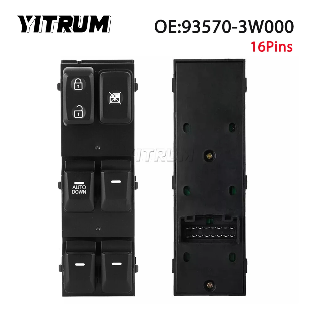 YITRUM-Joli de Fenêtre Avant de Magasin, Bouton Arrière pour Kia Sportage 2011, 2012, 2013, 2014, 2015, 93575-1H000, 93570-3W450, 93570-3W000