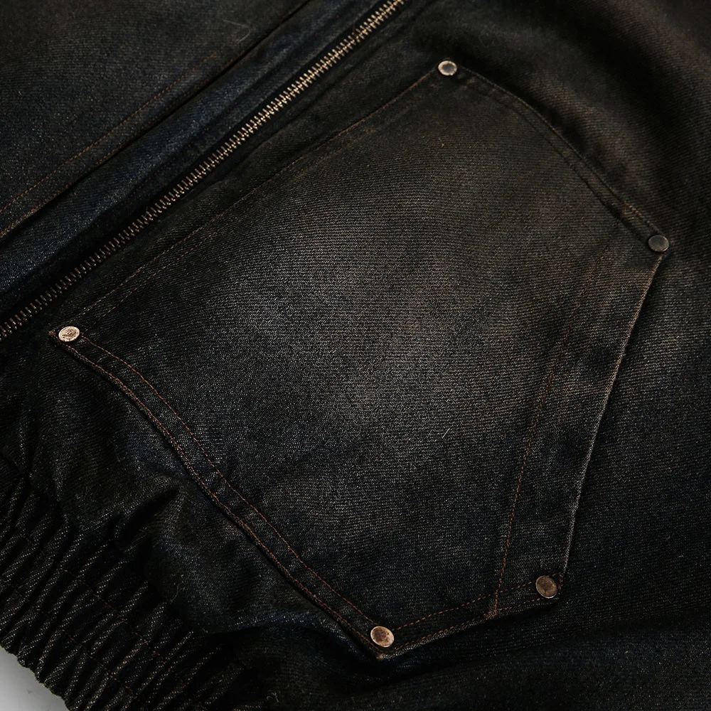 Unsiex Faux Fur Parkas 2025 Winter New Men's Denim Jacket Faux Fur Collar Hooded Loose Trendy Pocket Detail Warm Puffer Coat