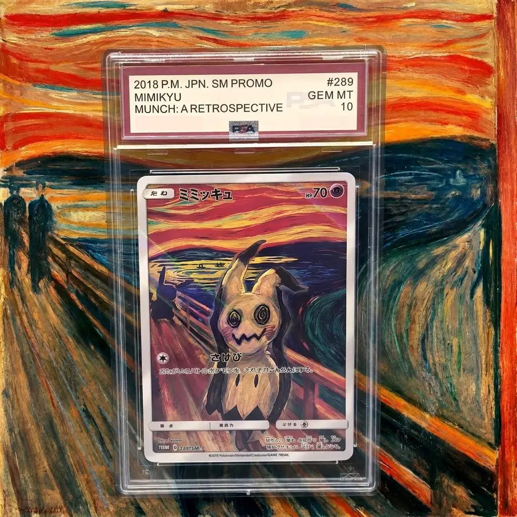 DIY PTCG Rating Card 2018 P.M. JPN. SM PROMO MIMIKYU MUNCH ARETROSPECTIVE 10points Hobby Anime Game Collection Card Toy