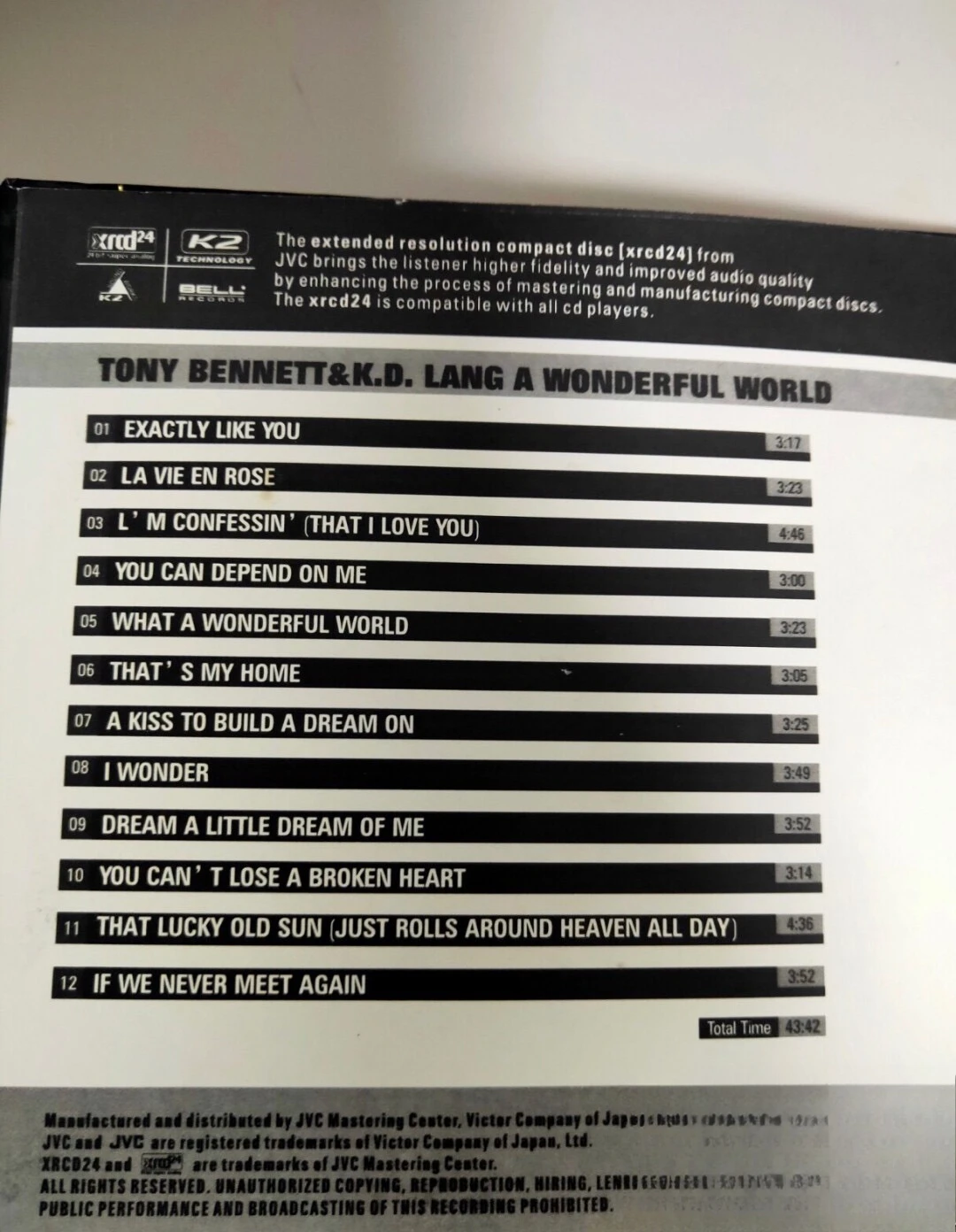 Fever Jazz Masterpiece Tony Bennett & K.d. Lang A Wonderful World XRCD Records, Walkman, Car Music，Party Music Collection Gifts