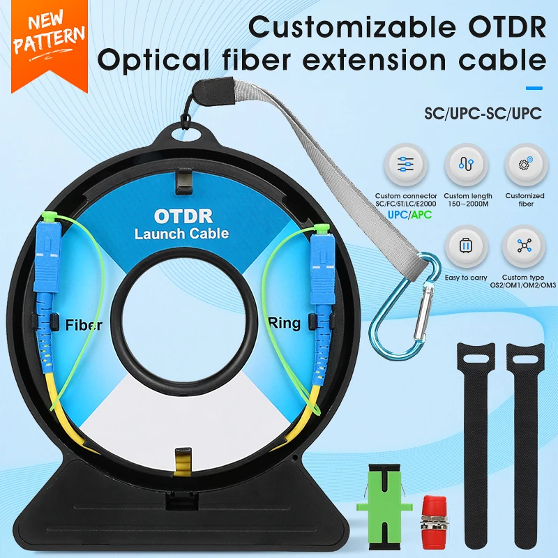 150M SC/FC/ST/LC-UPC/APC OTDR Dead Zone Eliminator Fiber Rings Fiber Optic OTDR Launch Cable Box SM 1310/1550nm SC/UPC-SC/UPC