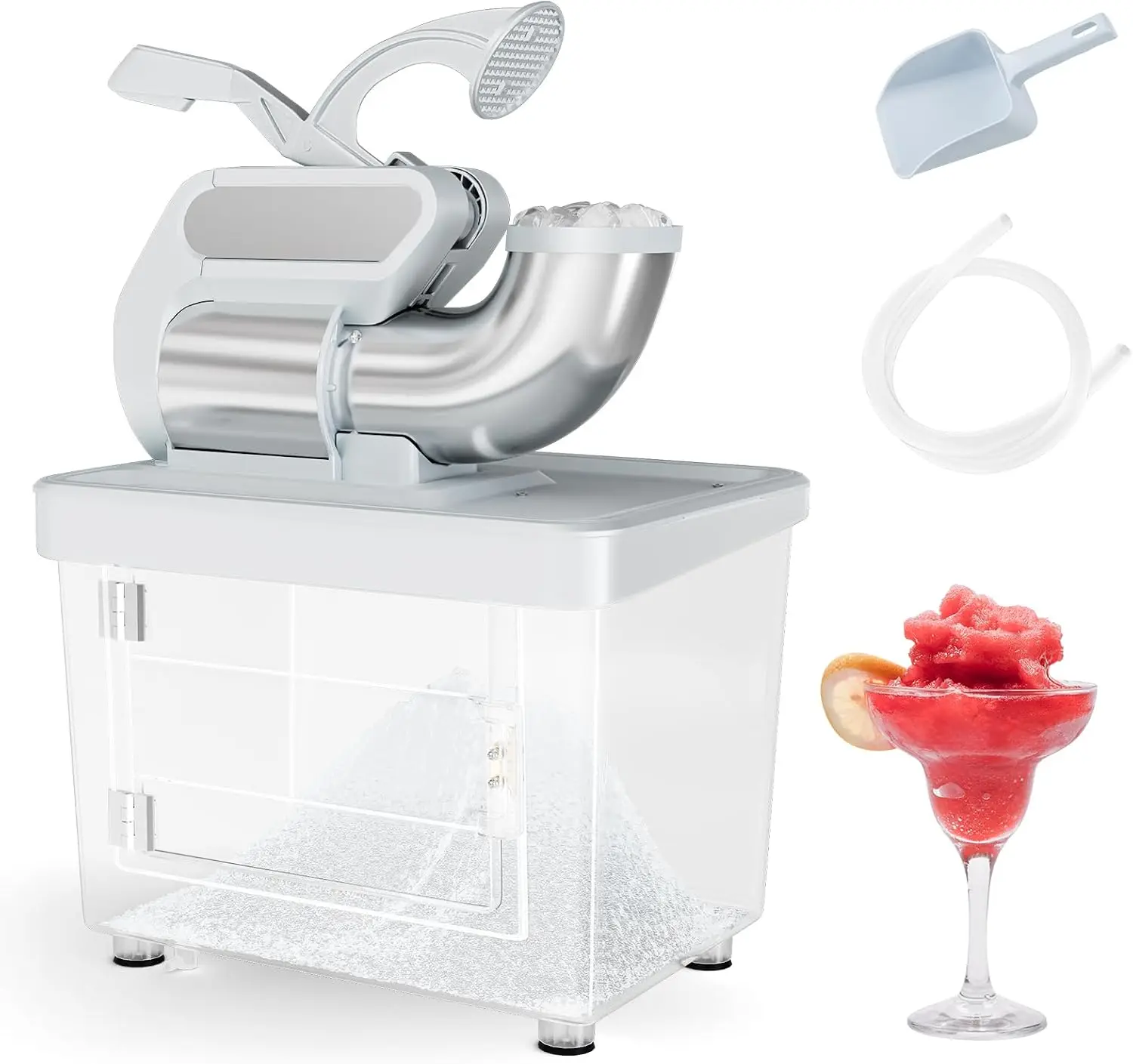 Commercial Electric Snow Cone Machine 660 LBS/H, ETL-Approved 300W Ice Crusher with Dual Blades & Safety On/Off Switch, Stainless Steel Shaved Ice Maker for Home, Party, Restaurant, Bar