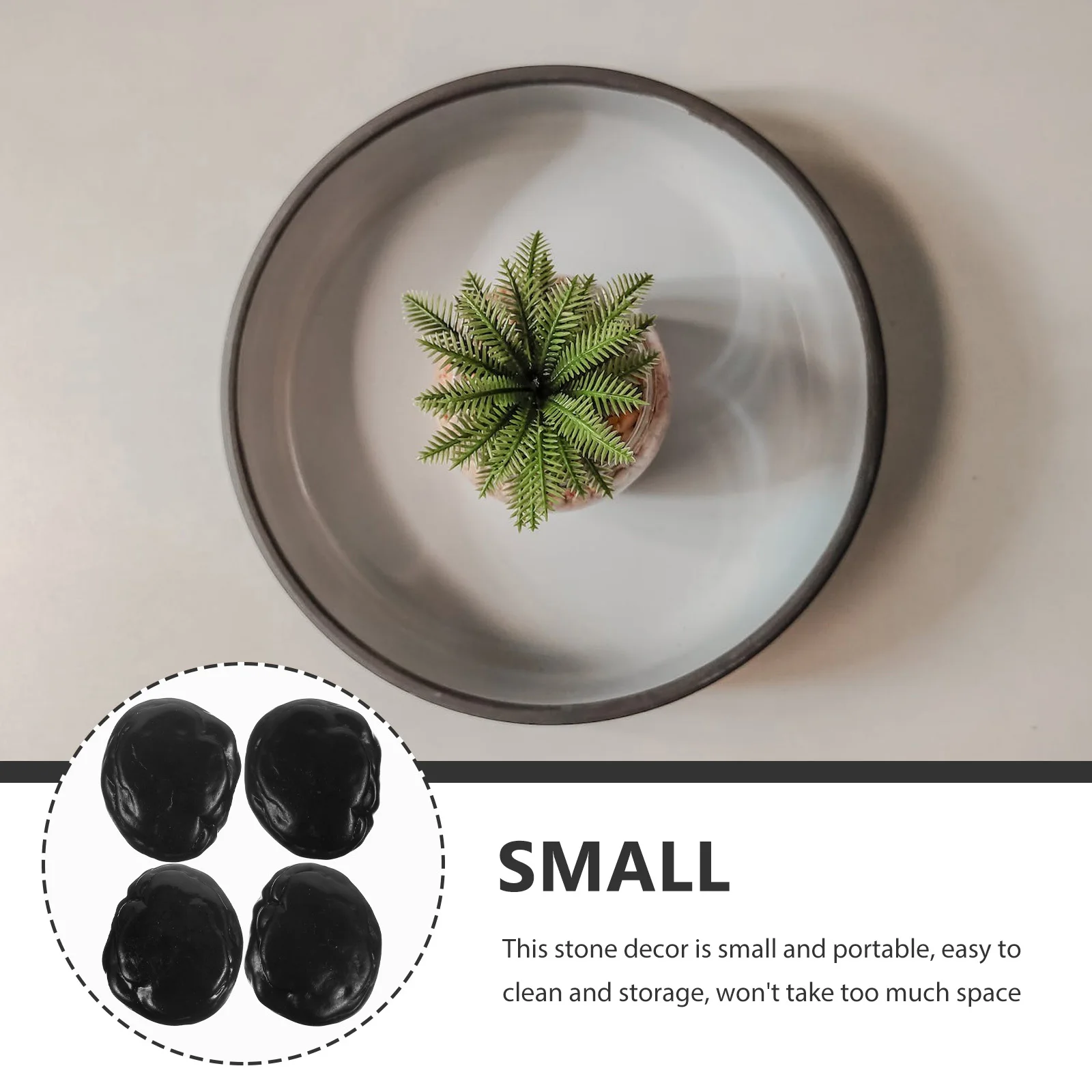 

4 Pcs Ornaments Meditation Glow Rocks Outdoor Garden Decor Mini Resin Stones Statue Decorations