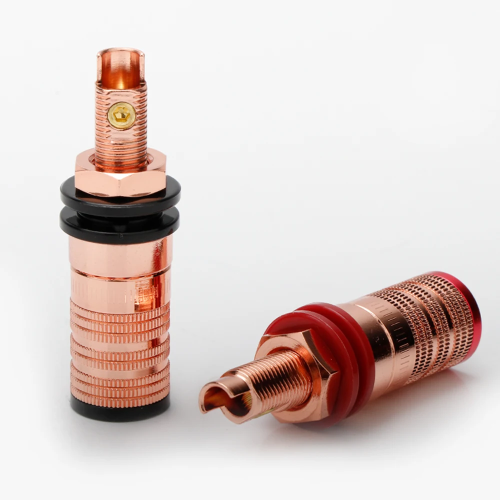 2/4 Stück Kupferbeschichtete Anschlussklemmen für HiFi-Verstärker DIY-Buchsen – Detail 4
