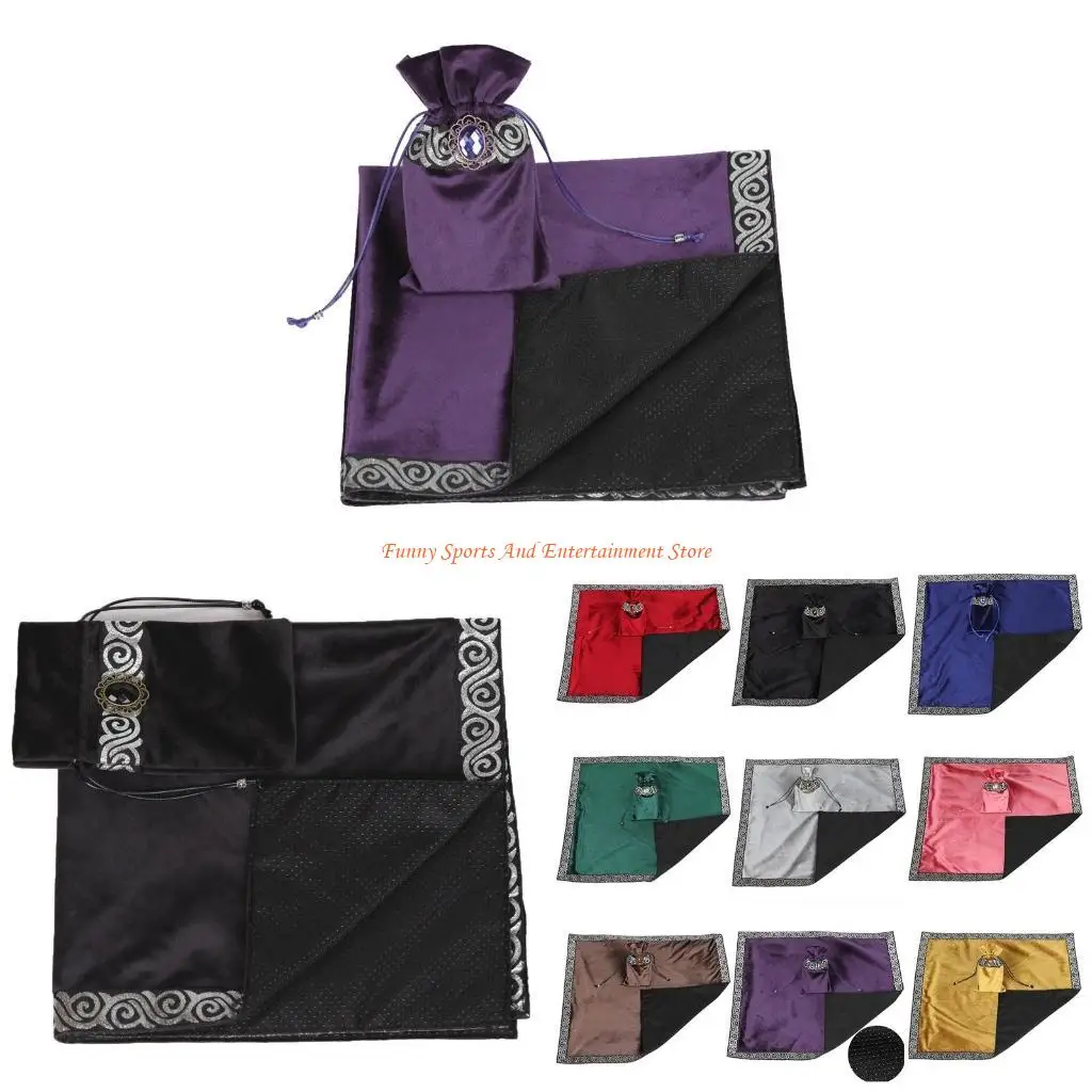 

C4DE Tarots Tablecloth Divination Altar Cloth Board Game Astrology for Oracle Cards P