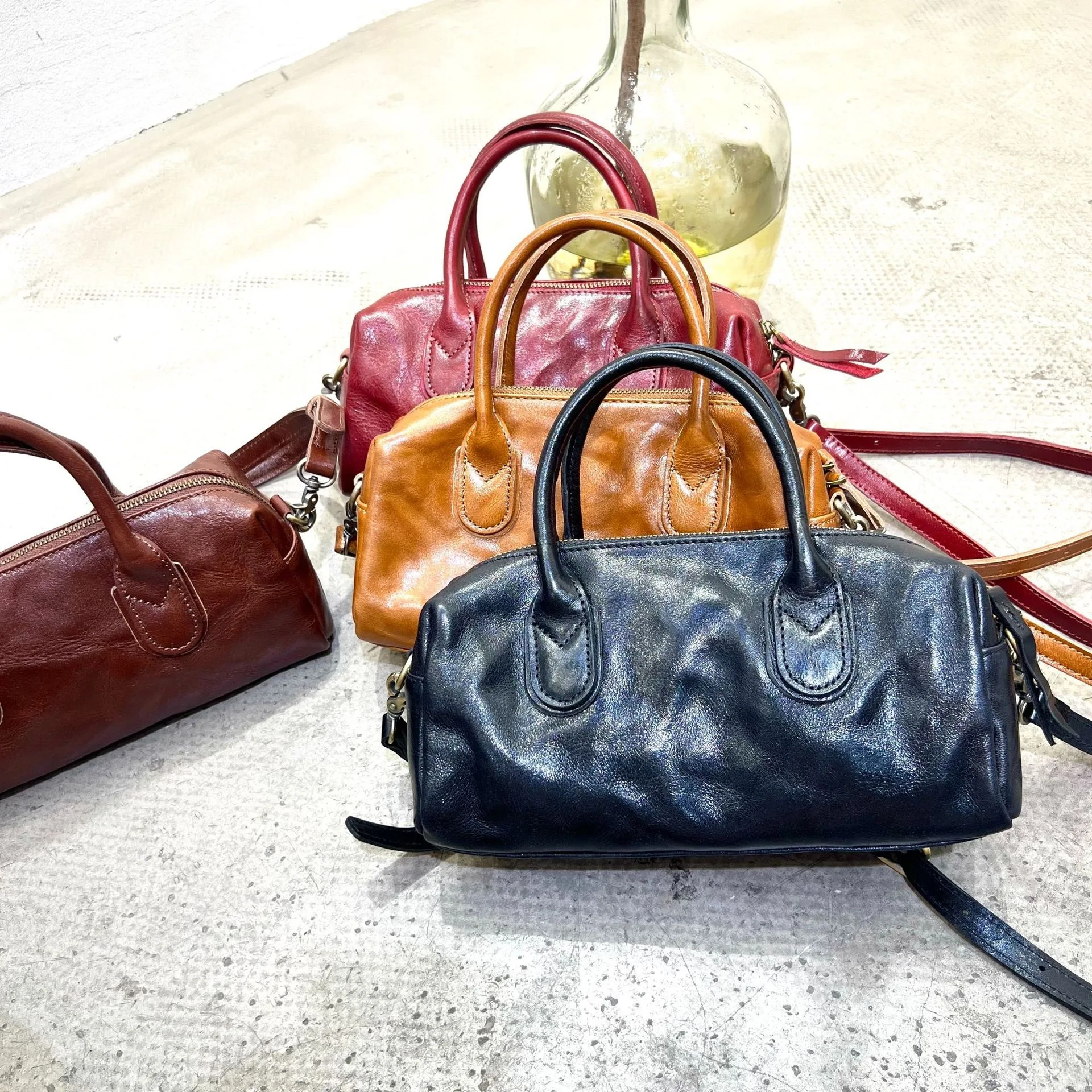 

Genuine Leather Women Bag Retro Top Layer Vegetable Tanned Cowhide Handbag Shoulder Crossbody Tote Pillow Bag