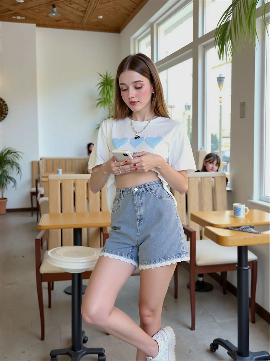 여성용 하이웨이스트 메쉬 슬림 부티 클럽 댄스 섹시 샤이니 파티 스테이지 레이브 글리터 힙합 어반 아웃핏 데님 반바지