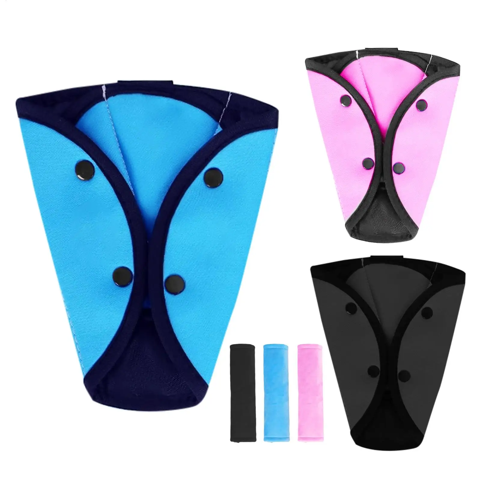Kids Car Seat Belt Shoulder Pad, Anti-Pinch Neck Protector for Children, Soft Plush Safety Cover with Belly Guard for Boys Girls