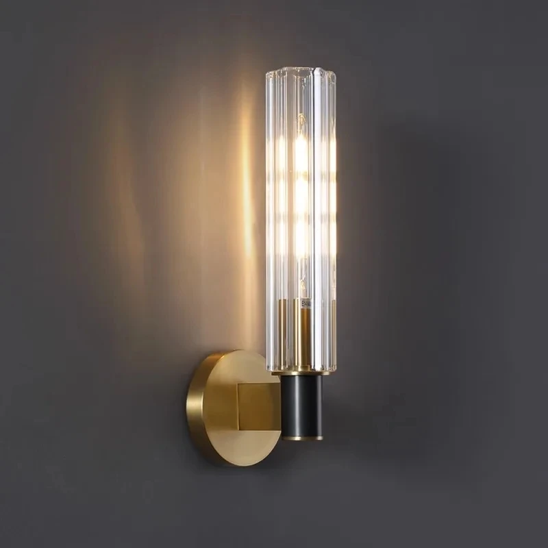 Postmodern Simple Wall Lamp Vintage Copper Wall Light For Bedroom Hotel Restaurant Decor Luxury Brass Sconce Lighting Fixture