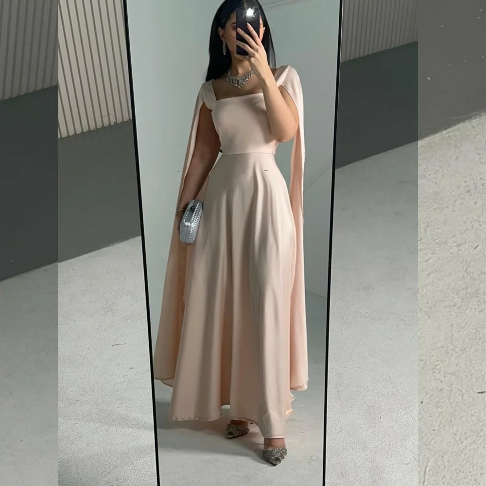 Vestido de baile de Arabia Saudita, cintas de gasa para fiesta de cóctel, línea A, cuello de barco, vestido de ocasión a medida, vestidos Midi