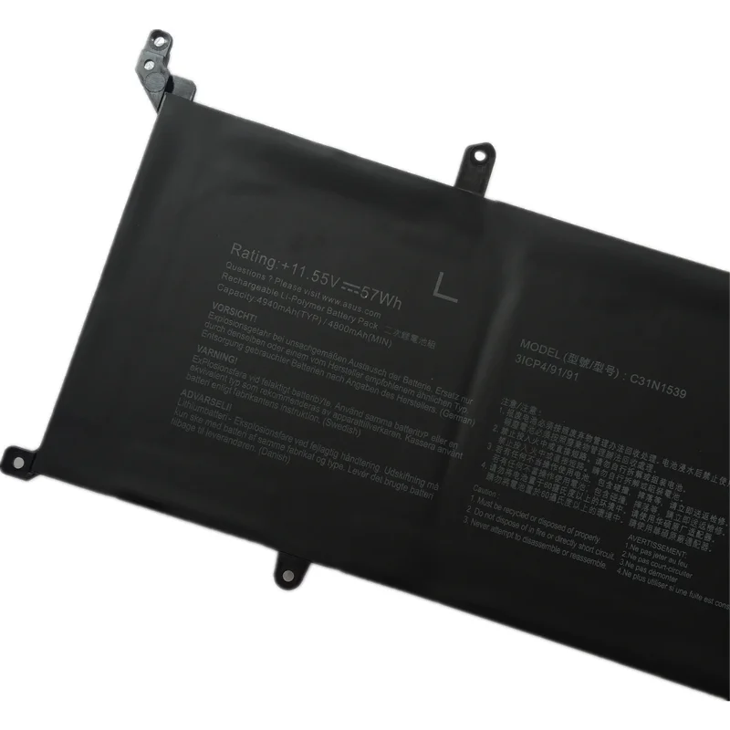 Bateria original para laptop, 11.55v, 57wh, c31n1539, ux305ua, 31cp4/91/91