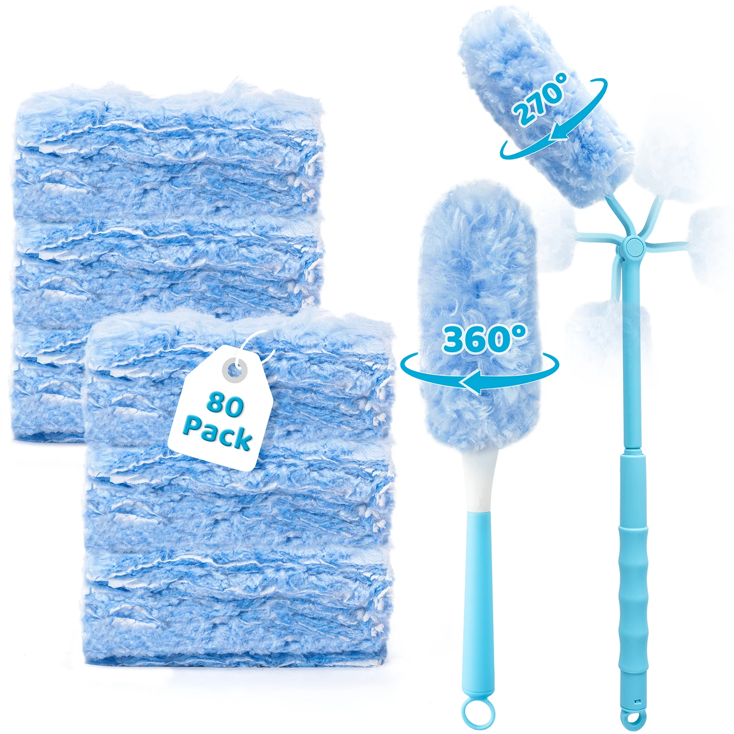 

A Set Of Two-sided Feather Duster Duty Duster Refills Compatible With Disposable Dusters Kit for Cleaning Dusting Furniture Pink