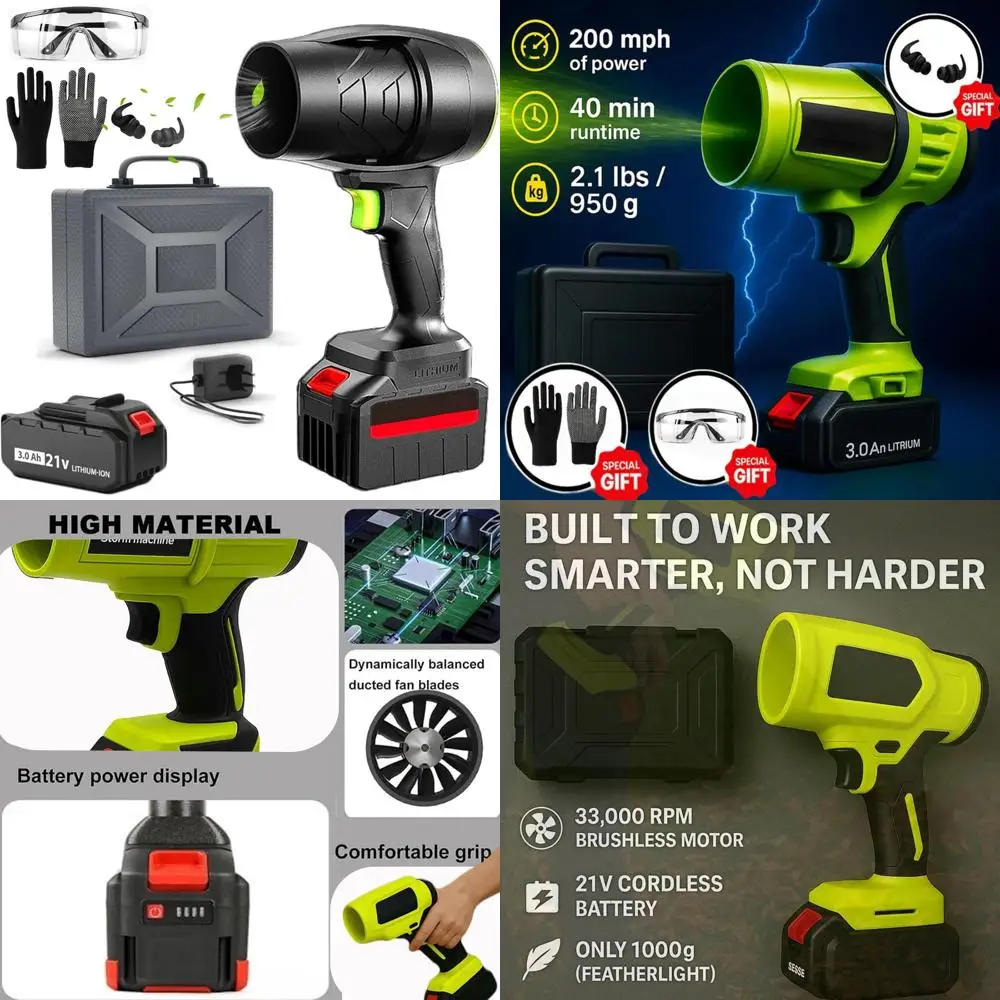 

Portable Cordless Leaf Blower, Mini Turbo Jet Handheld Air Duster, Super Power Yard and Patio Cleaning Tool