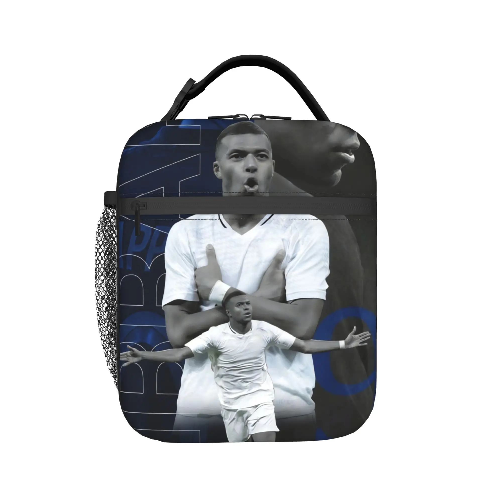 M-Mbappes Insulated Lunch Bags High Capacity Football Soccer Lunch Container Cooler Bag Lunch Box Tote Office  Travel Men Women