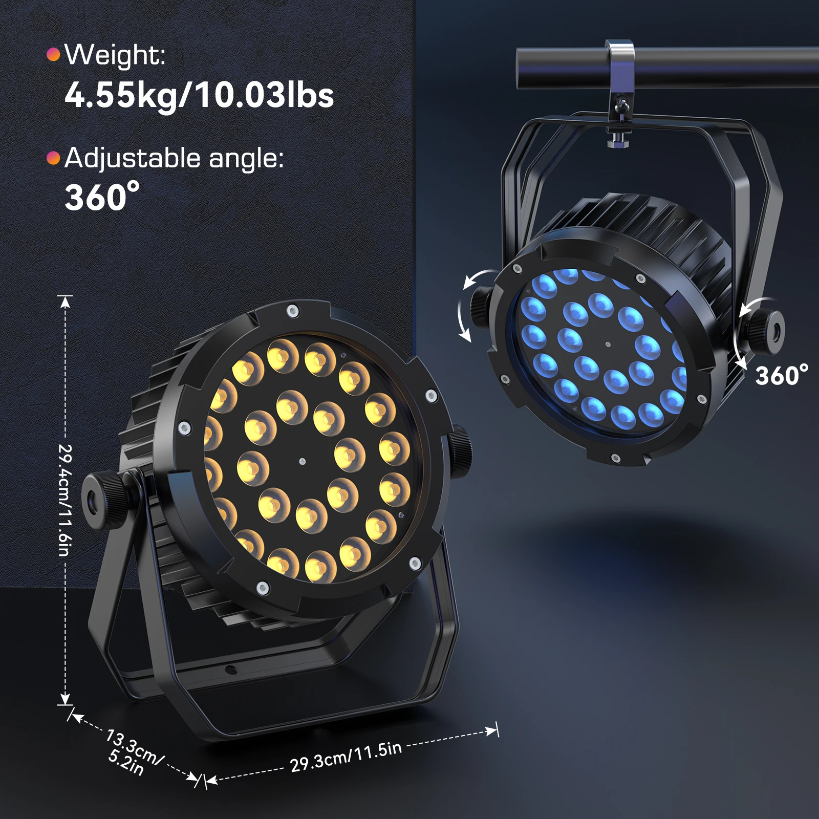 U'King 4 قطعة إضاءة مقاومة للماء الاسمية الخفيفة 24x15 واط RGBWA + UV 6IN1 LED ضوء المرحلة DMX512 ستروب تأثير ل ديسكو الرقص حفلة DJ الخفيفة