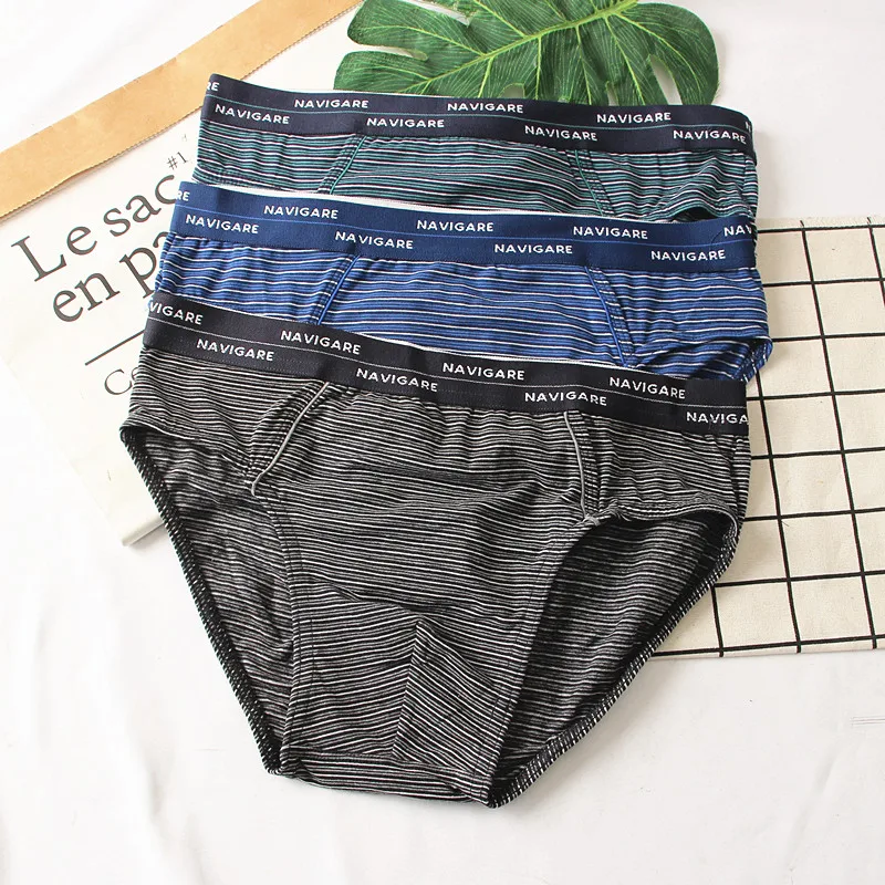 Ropa interior de algodón de alta elasticidad para hombre, pantalones triangulares de cintura baja, calzoncillos cómodos y tra...