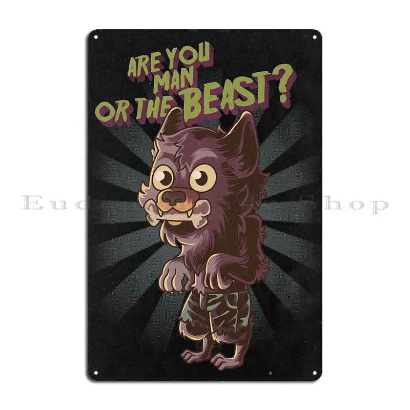 Werewolf Metal Sign Cinema Garage Funny Cave Iron Tin Sign Poster