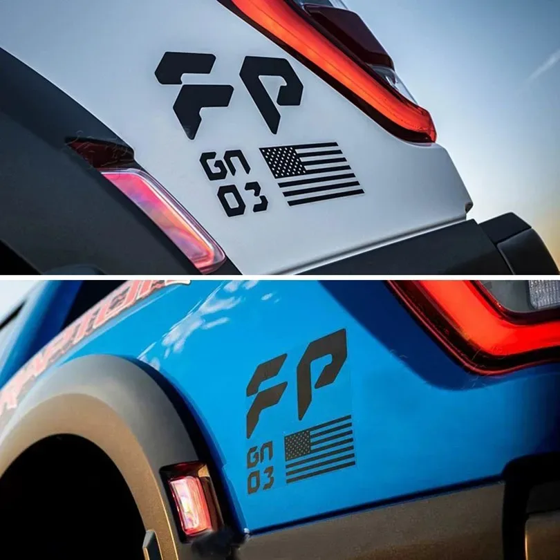 1 Pair USA Flag Car Sticker FP Performance Decal Bed Side Rear Wheels Vinyl for F-150 F150 F250 Raptor Gen 3 Gen 2 Gen 1 GN03